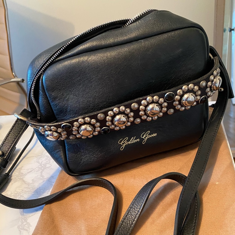 Golden Goose Black Leather Camera Bag